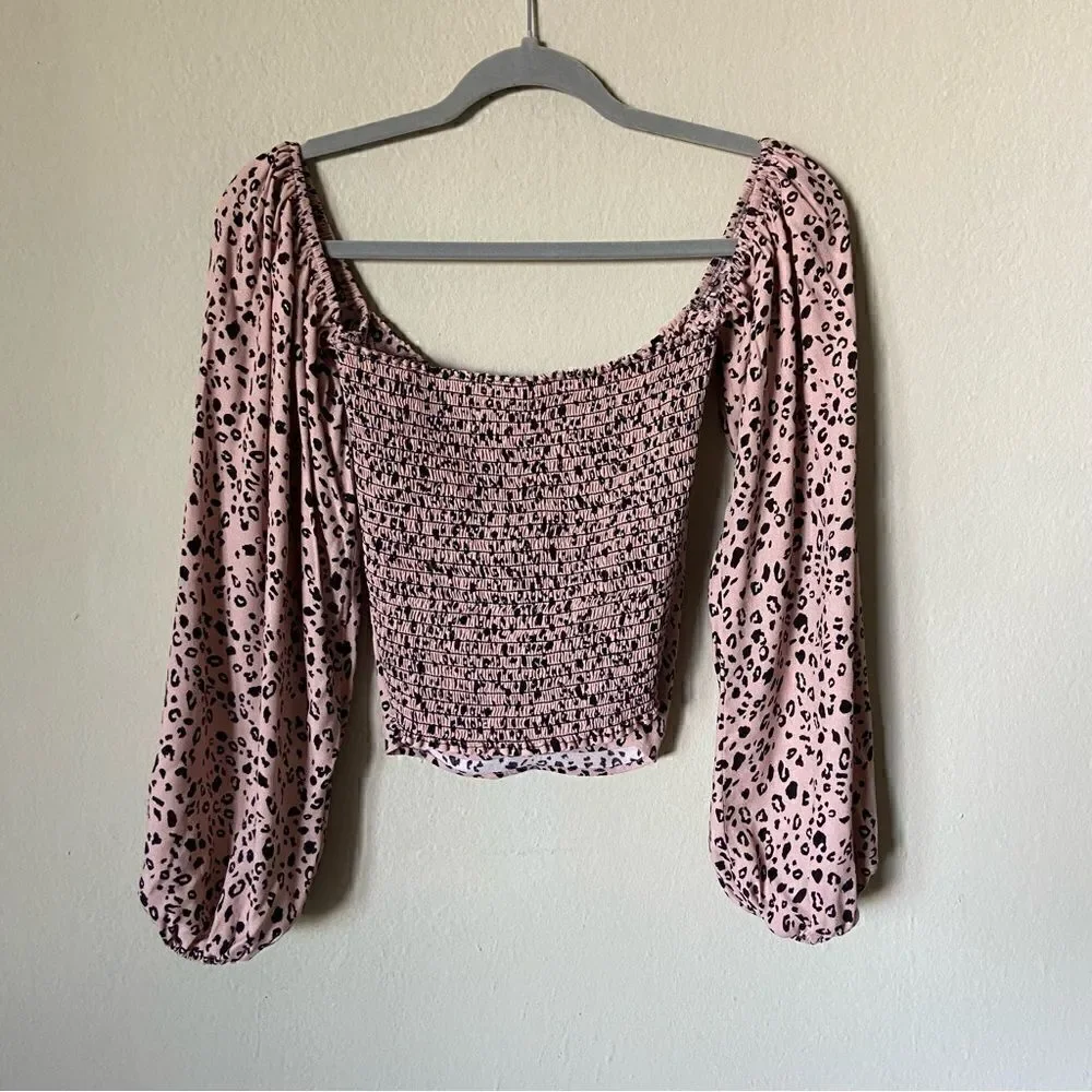 Reformation Simi Pink Crop Top Blouse Size 2